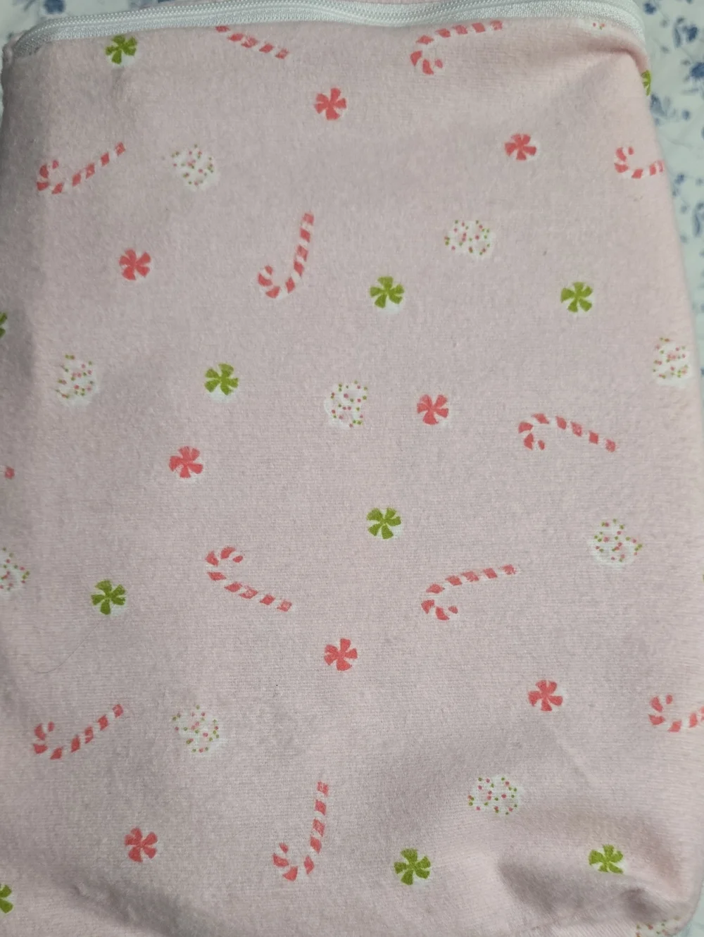 Cuddl Duds Pink Candy Cane Flannel Queen Sheet Set